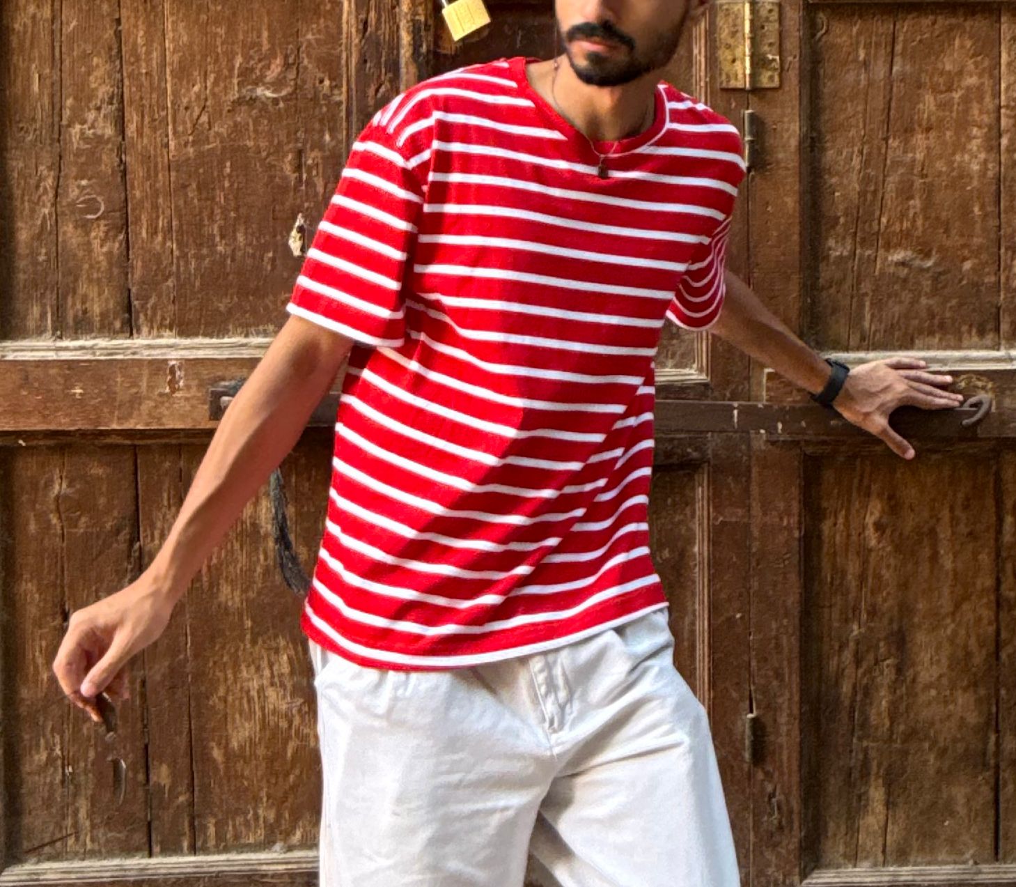 DAIICHI™ Fitted Red & White Striped T-Shirt