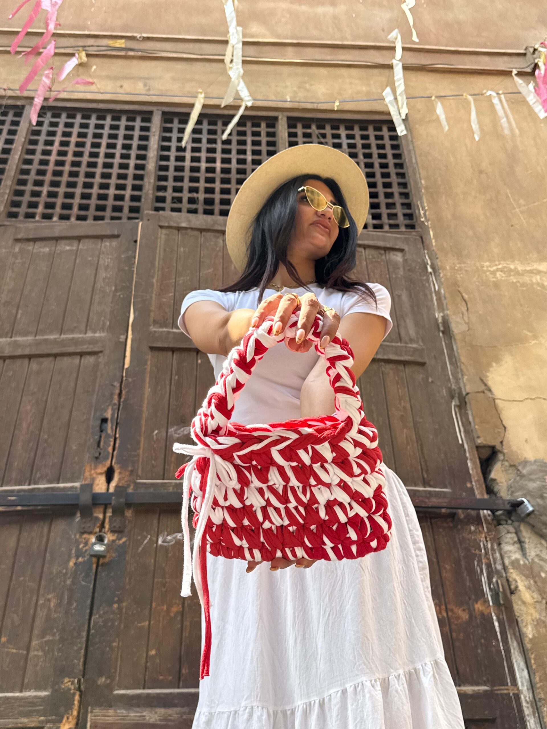 DAIICHI™ Woven Red & White Mini Tote