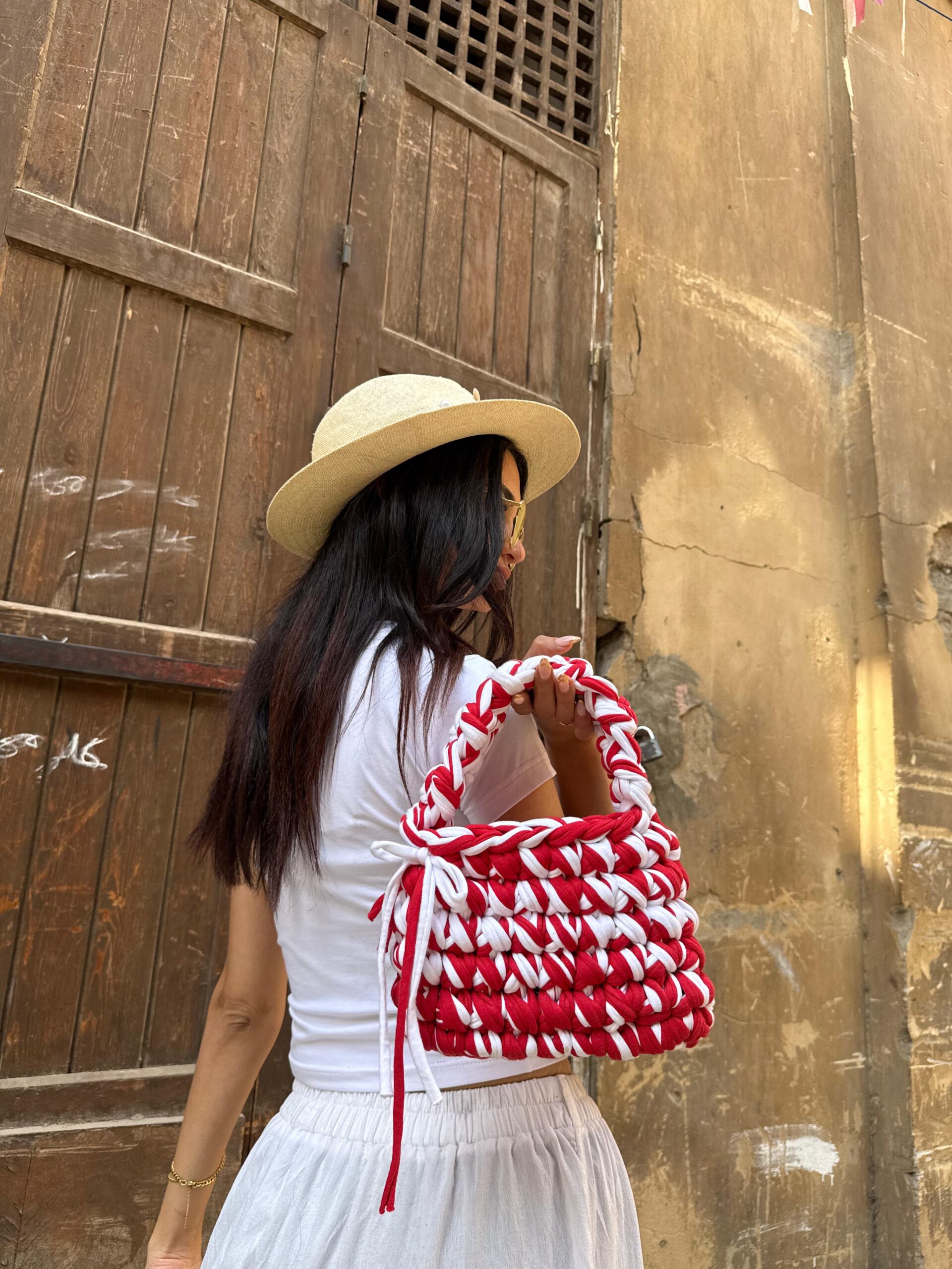 DAIICHI™ Woven Red & White Mini Tote - Image 2