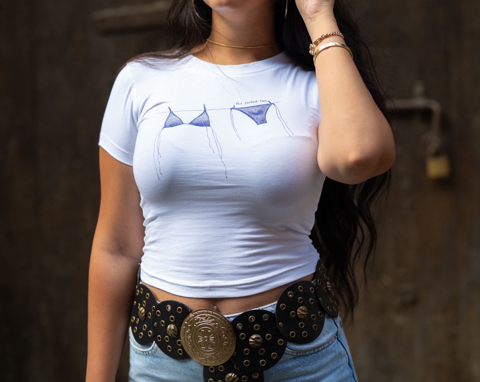 DAIICHI™ “The Perfect Tan” Cropped Graphic Tee - Image 2